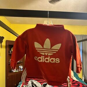 Adidas red/orange funnel neck top XS